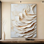 3D-Textured Art | Cream Layered Waves