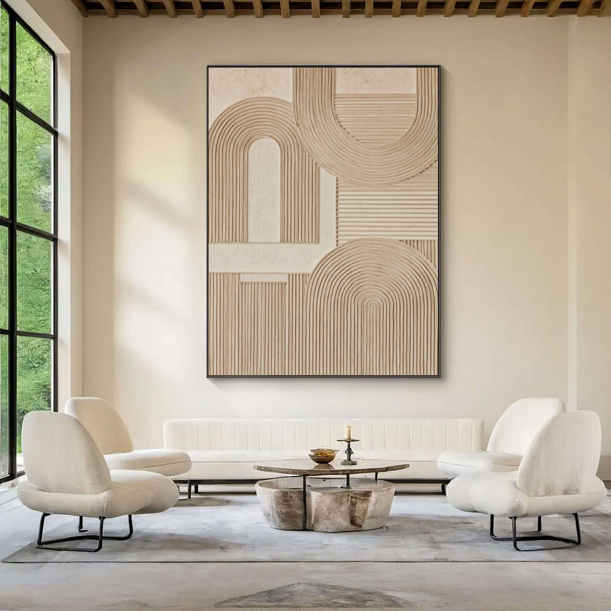 3D-Textured Art | Geometric Arch Relief