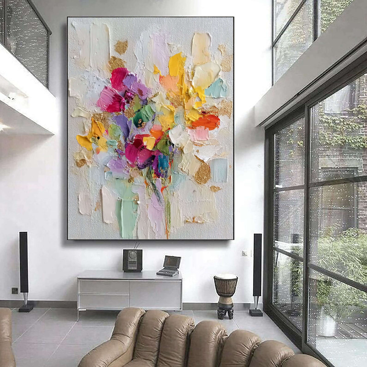 3D-Textured Art | Vibrant Petal Impasto