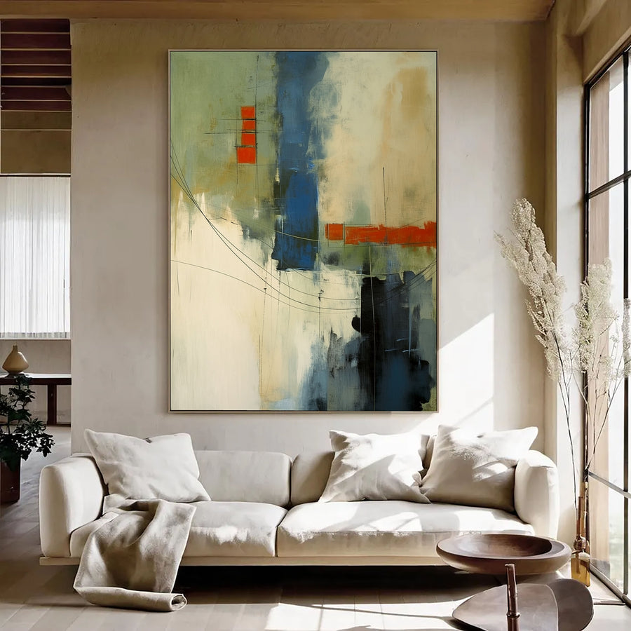 Abstract Art | Blue Orange Linework