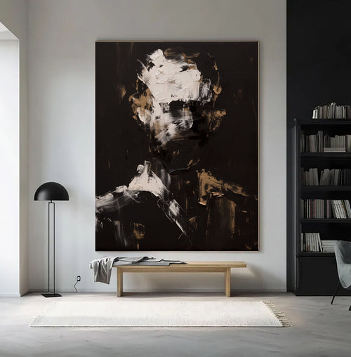 3D-Textured Art | Monochrome Figure Gesture