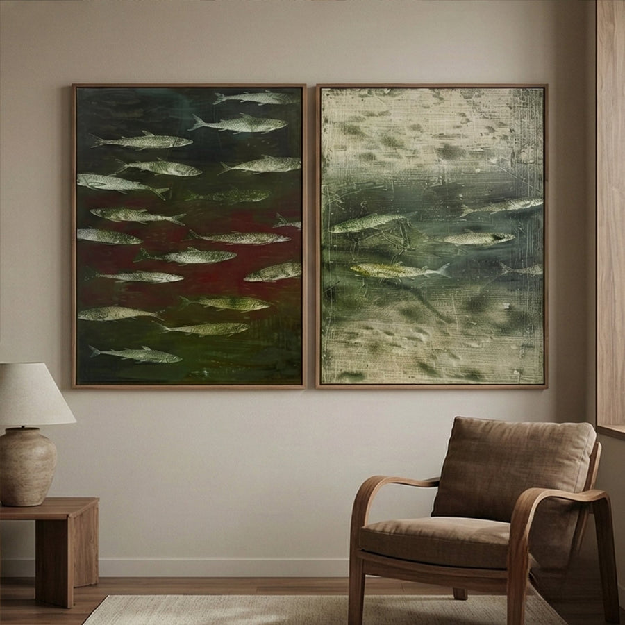 Wabi-Sabi Art | FISH Shoal in Dusk