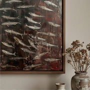 Wabi-Sabi Art | Fish Silver Shoal