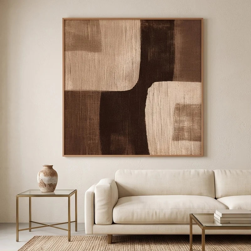 Abstract Art | Brown Geometric Abstract Wall Art