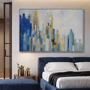 Abstract Art | Blue Abstract Cityscape Wall Art