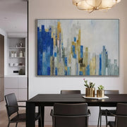 Abstract Art | Blue Abstract Cityscape Wall Art
