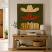 Vintage Americana Art | Dual Cowboy Hats