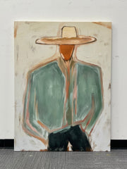 Vintage Americana Art | Minimal Cowboy Figure
