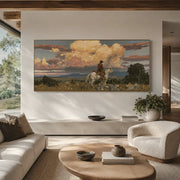 Vintage Americana Art | Cloudland Horseman