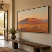 Vintage Americana Art | The Last Rider Beneath the Mesa