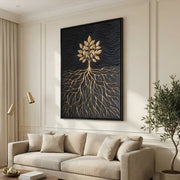 Contemporary Luxe Art | Golden Rooted Grace