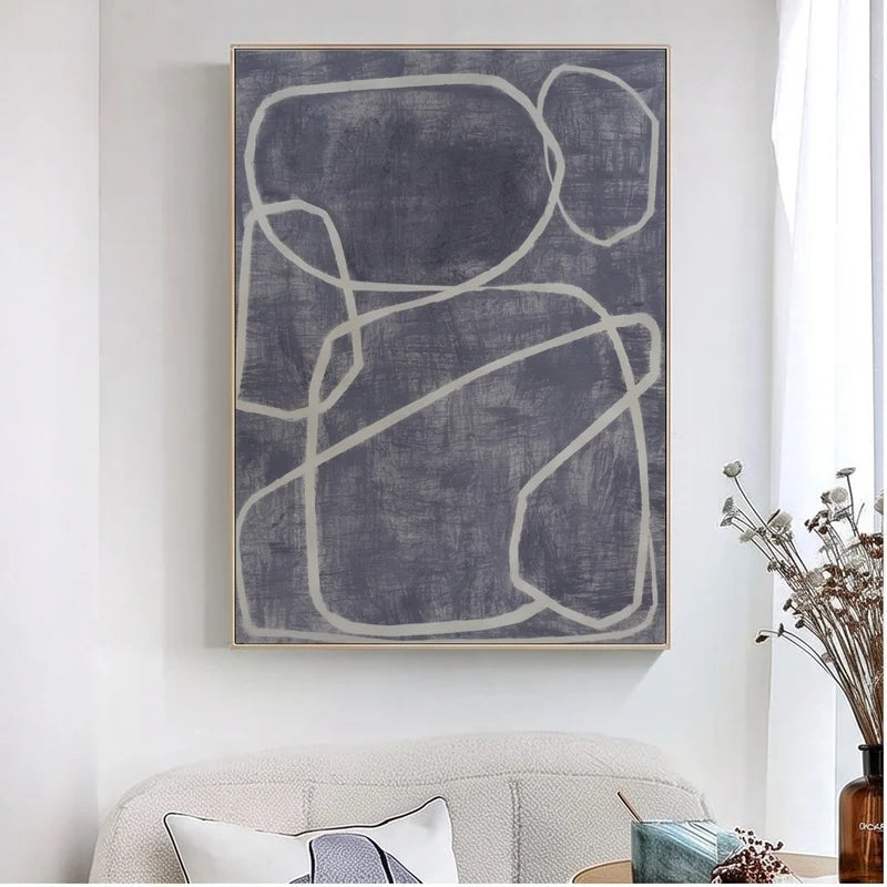 Abstract Art | Gray Geometric Abstract Wall Art