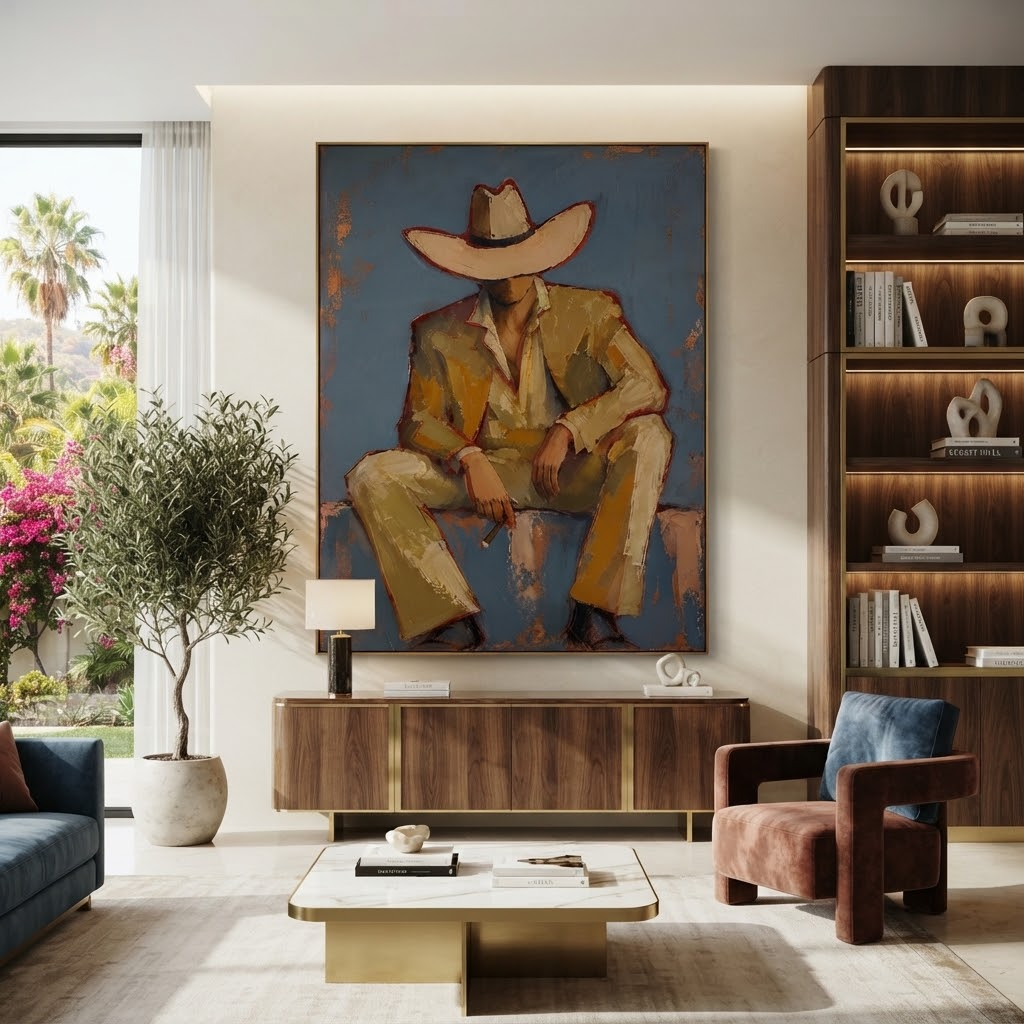 Vintage Americana Art | The Silence Beneath the Brim