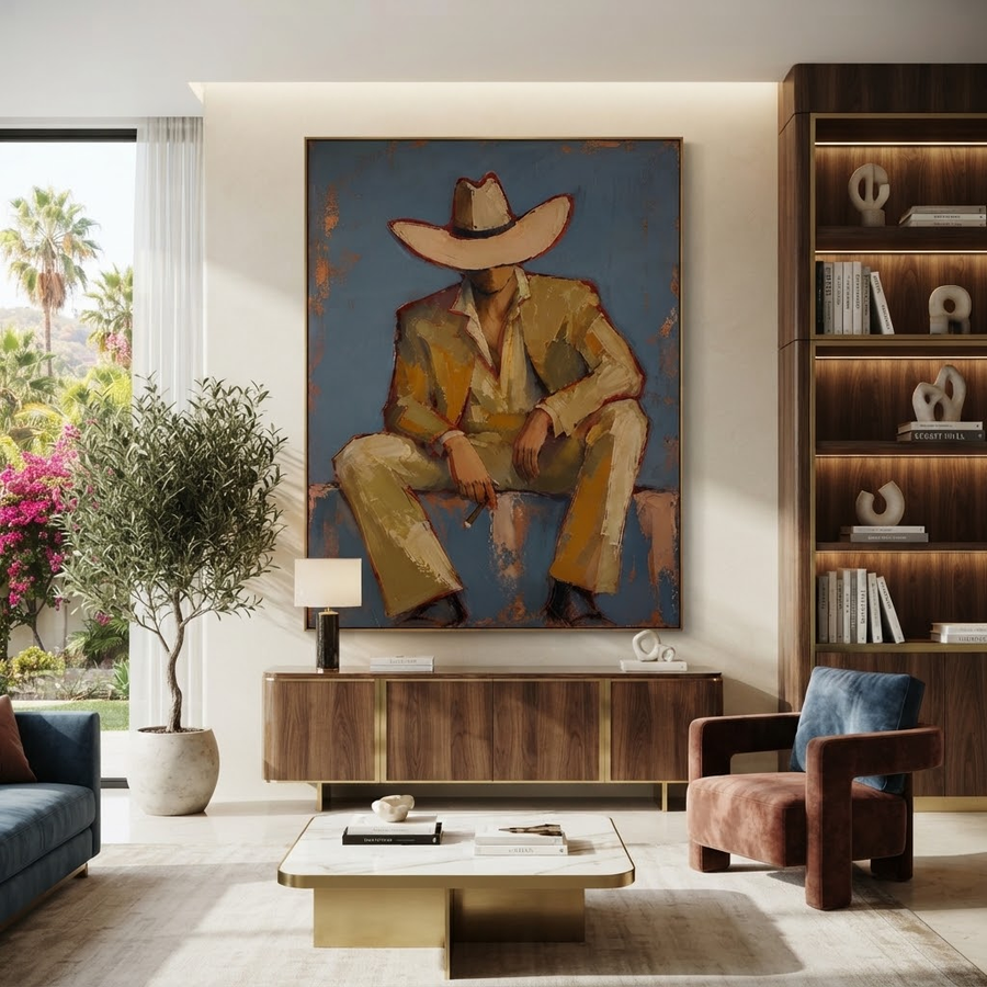Vintage Americana Art | The Silence Beneath the Brim