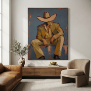 Vintage Americana Art | The Silence Beneath the Brim