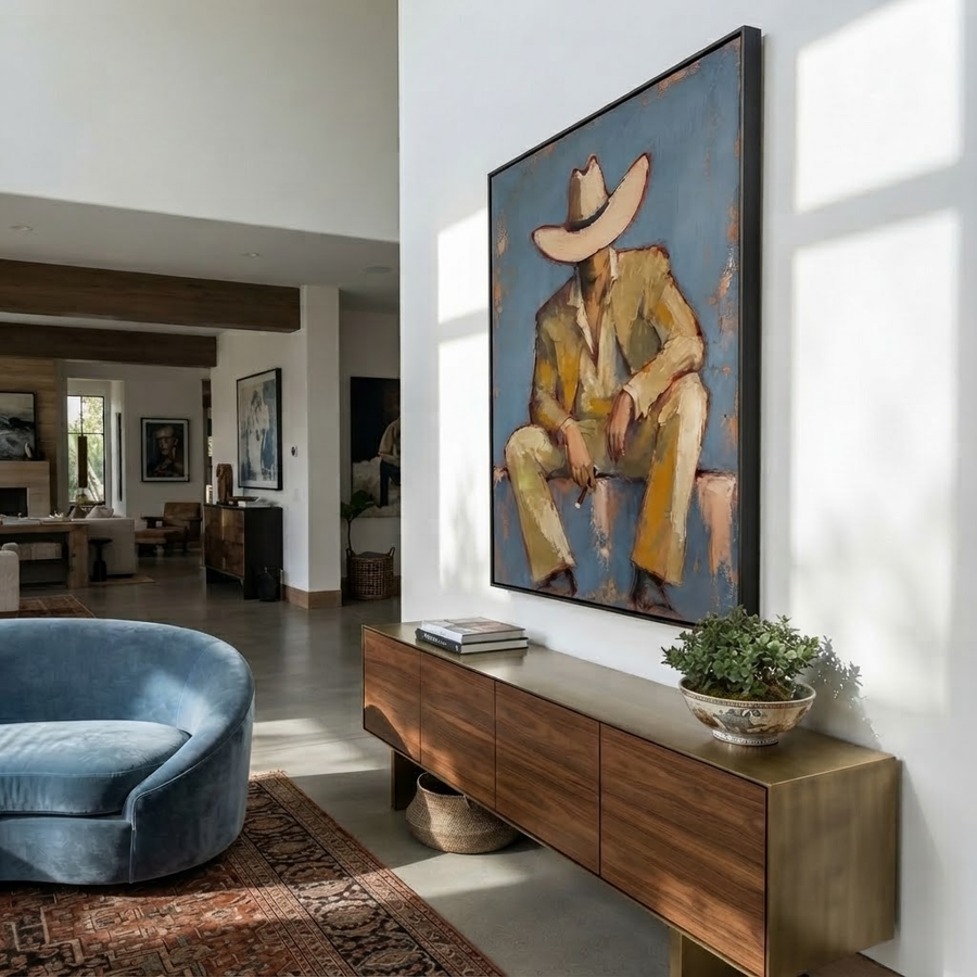 Vintage Americana Art | The Silence Beneath the Brim