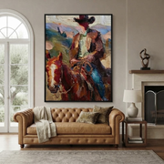 Vintage Americana Art | Crimson Steed Rider