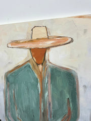 Vintage Americana Art | Minimal Cowboy Figure