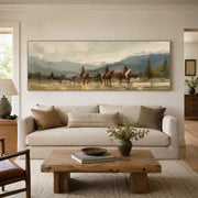 Vintage Americana Art | The Riders Between Mist and Memory