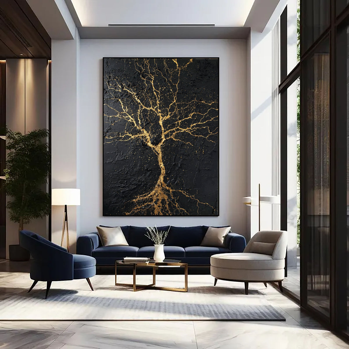 Contemporary Luxe Art | Kintsugi Tree of Light