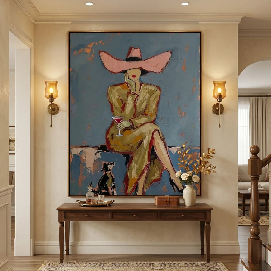 Vintage Americana Art | Western Lady’s Sip