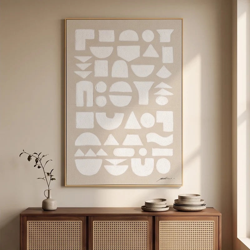 Abstract Art | Neutral Geometric Abstract Wall Art