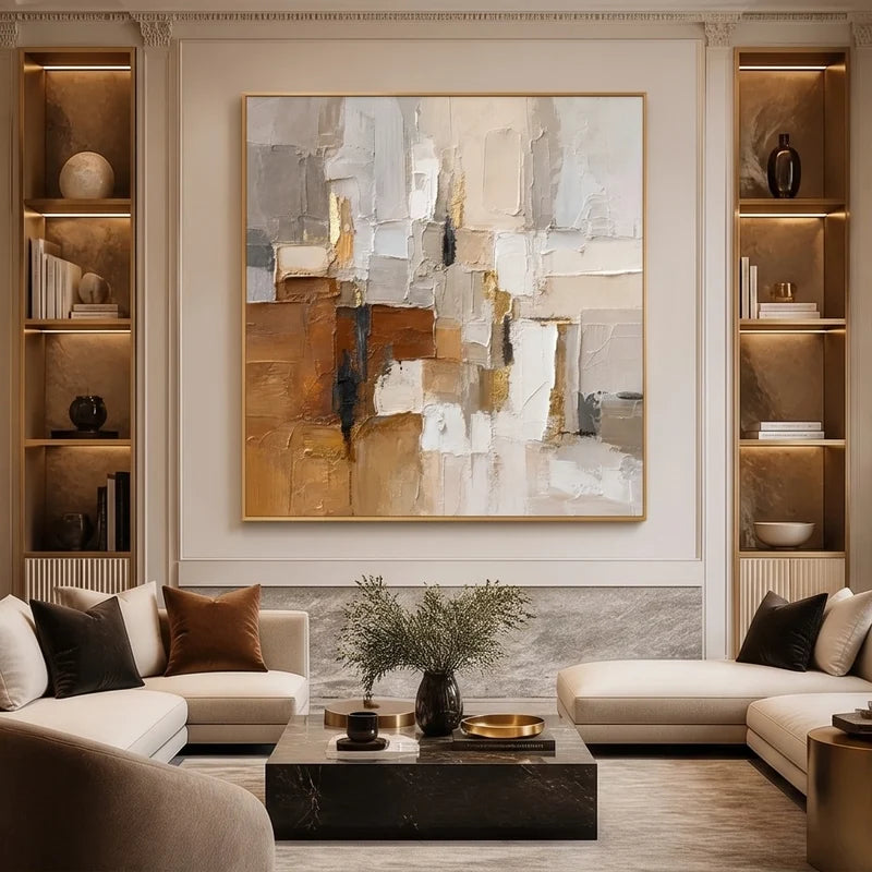 Abstract Art | Neutral Geometric Abstract Wall Art