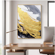 Abstract Art | Black White & Gold Abstract Wall