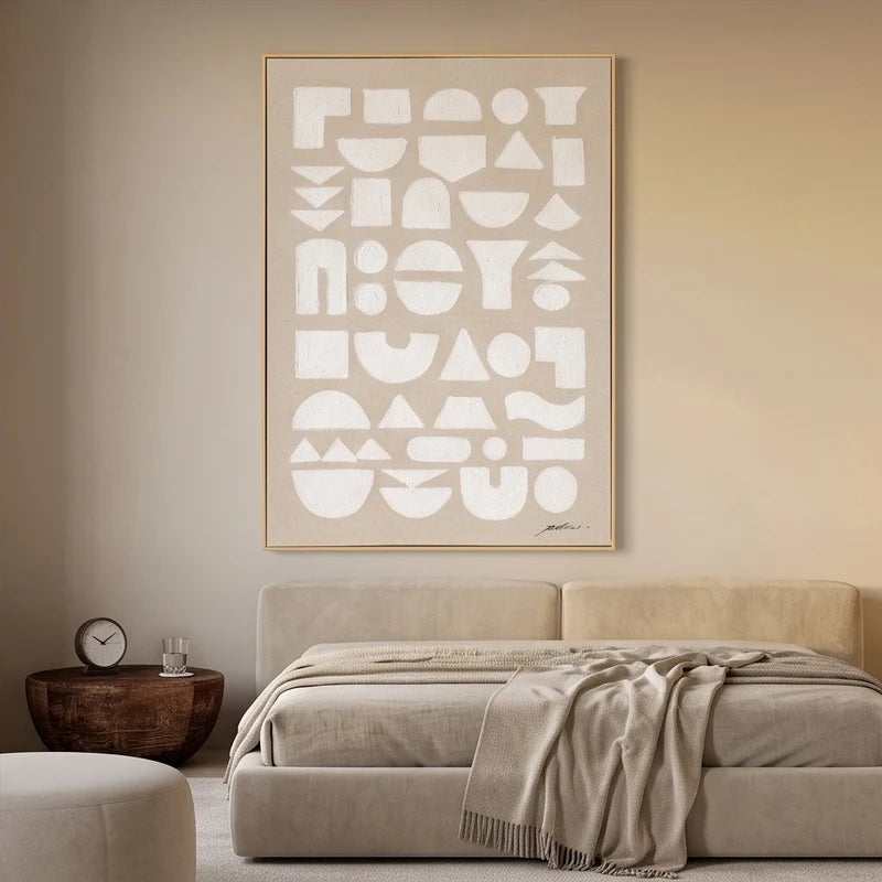 Abstract Art | Neutral Geometric Abstract Wall Art