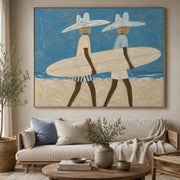 Vintage Americana Art | Coastal Cowboy Surfers