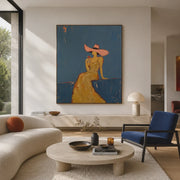 Vintage Americana Art | Azure Hour With Cocktail