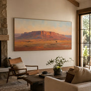 Vintage Americana Art | The Last Rider Beneath the Mesa