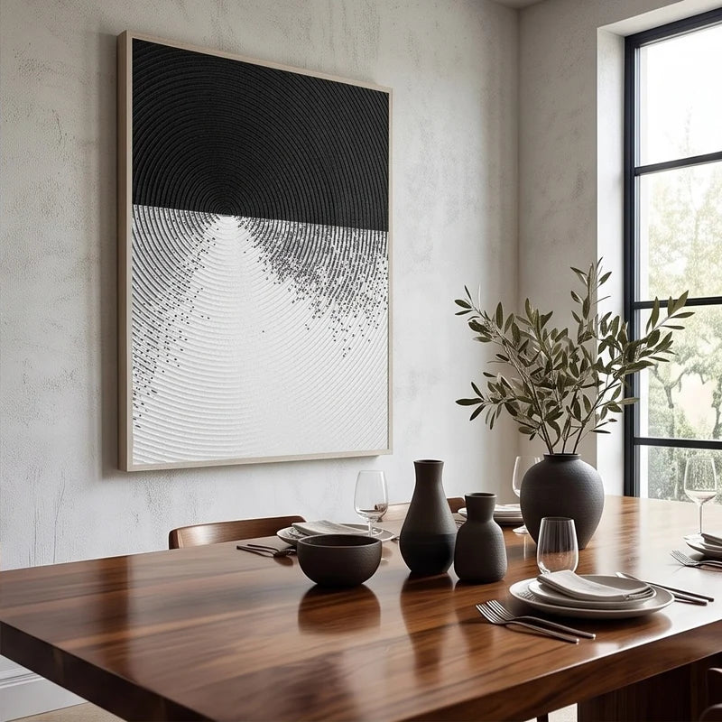 Abstract Art | Textured Black & White Abstract Wall Art
