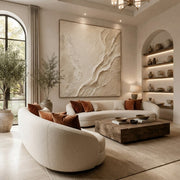 3D Abstract Art | Beige Flow Texture Abstract Painting