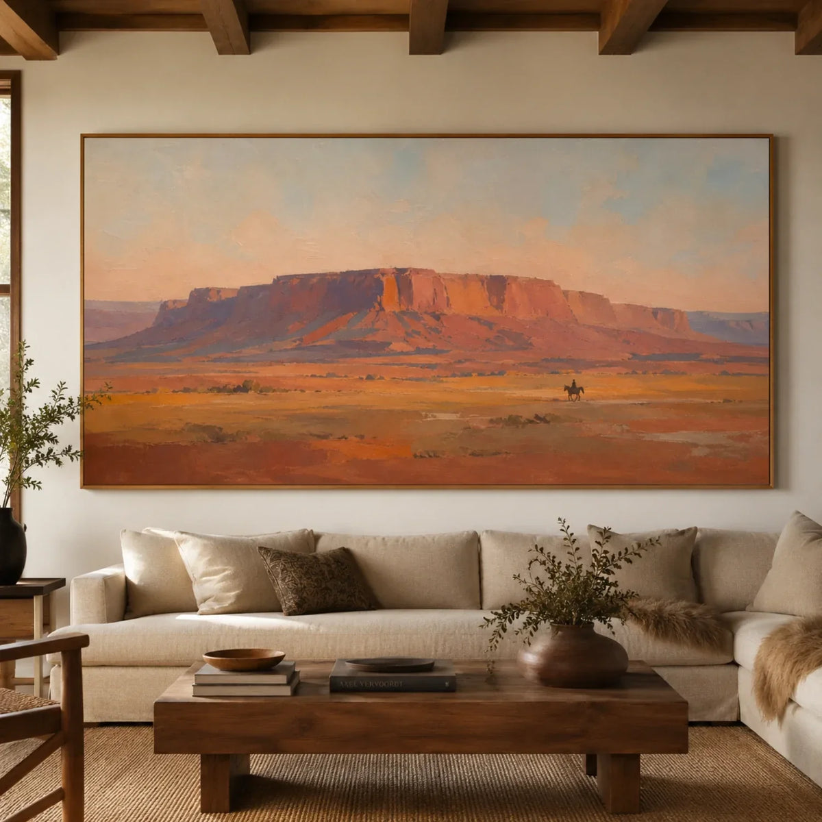 Vintage Americana Art | The Last Rider Beneath the Mesa