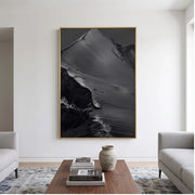 Wabi-Sabi Art | Black Gray Textured Abstract Wall Art