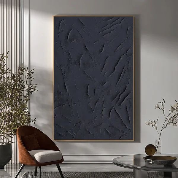 Wabi-Sabi Art | Black Textured Abstract Wall Art