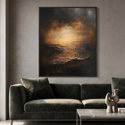 Abstract Art | Black & Gold Textured Abstract Wall Art