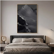 Wabi-Sabi Art | Black Gray Textured Abstract Wall Art