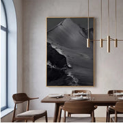 Wabi-Sabi Art | Black Gray Textured Abstract Wall Art