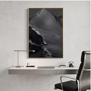 Wabi-Sabi Art | Black Gray Textured Abstract Wall Art