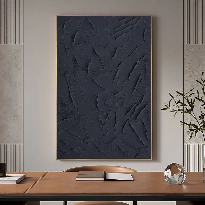 Abstract Art | Black Textured Abstract Wall Art