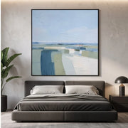 Abstract Art | Blue Green Abstract Landscape Wall Art