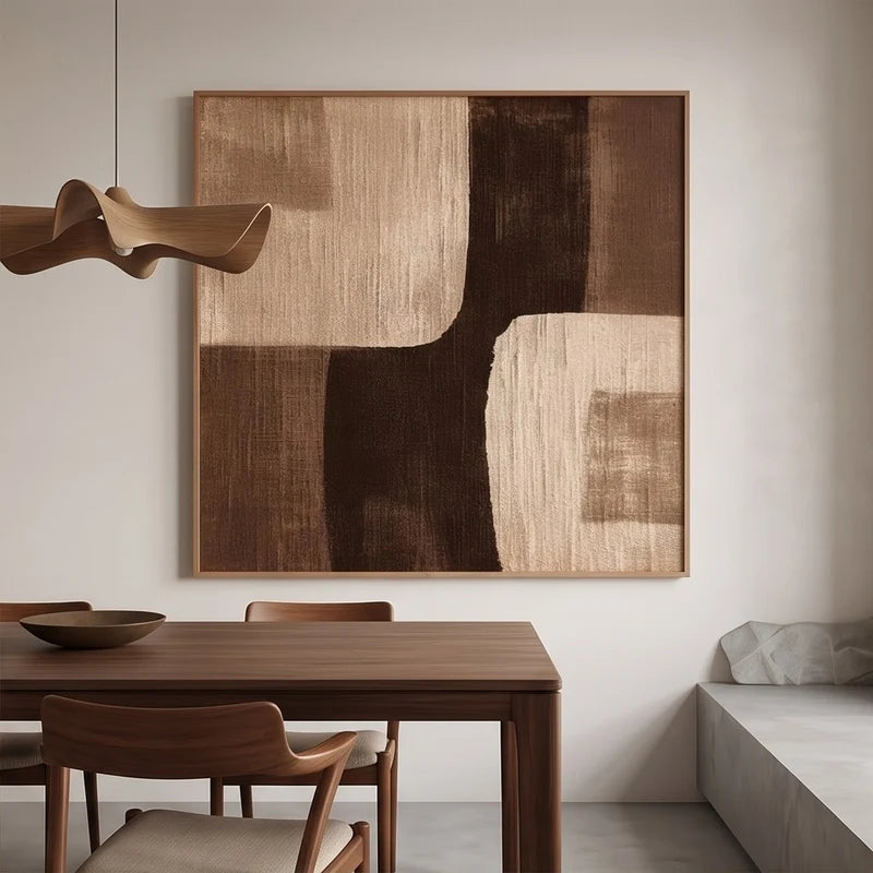 Abstract Art | Brown Geometric Abstract Wall Art