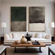Wabi-Sabi Art | Dark Neutral Abstract Diptych Wall Art