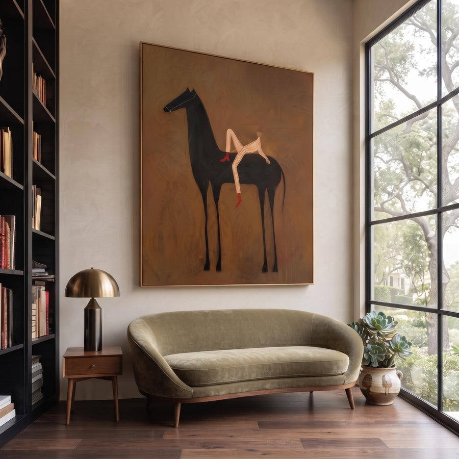 Vintage Americana Art | Lying on the horse