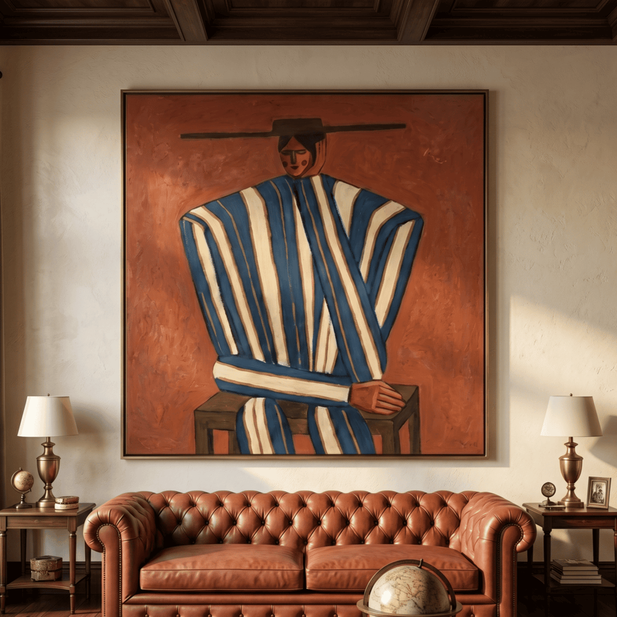 Vintage Americana Art | Striped Serenity