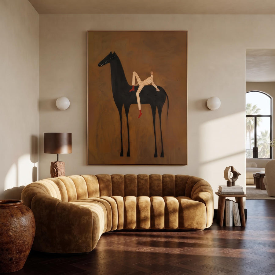 Vintage Americana Art | Lying on the horse