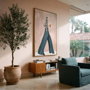 Contemporary Luxe Art | Stylish Walking Lady Contemporary Luxe Wall Art