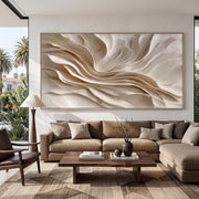 3D-Textured Art｜Earthy‑Tone Soft Fold Abstract Wall Painting